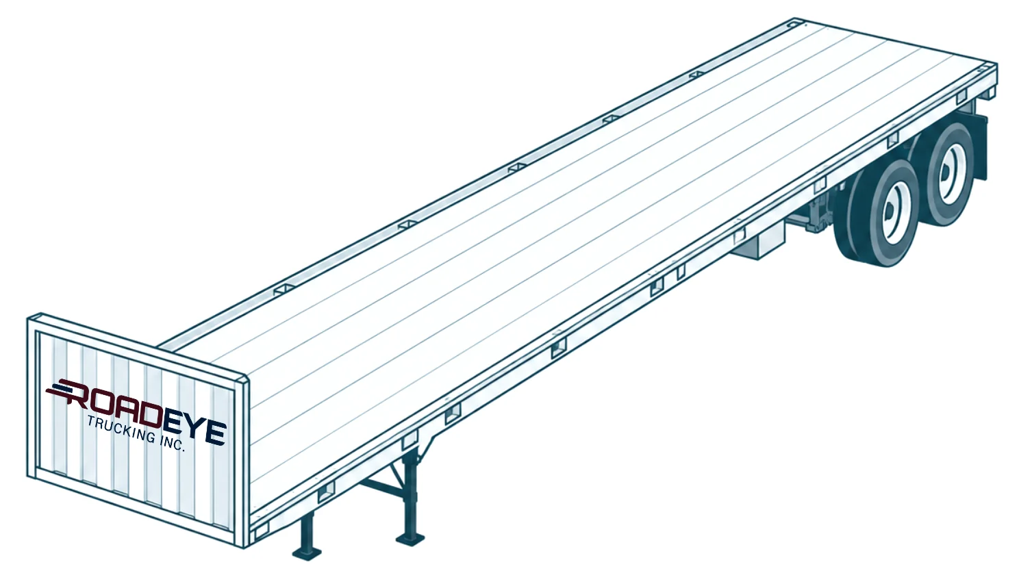 Road Eye 53-foot flatbed trailer, side view